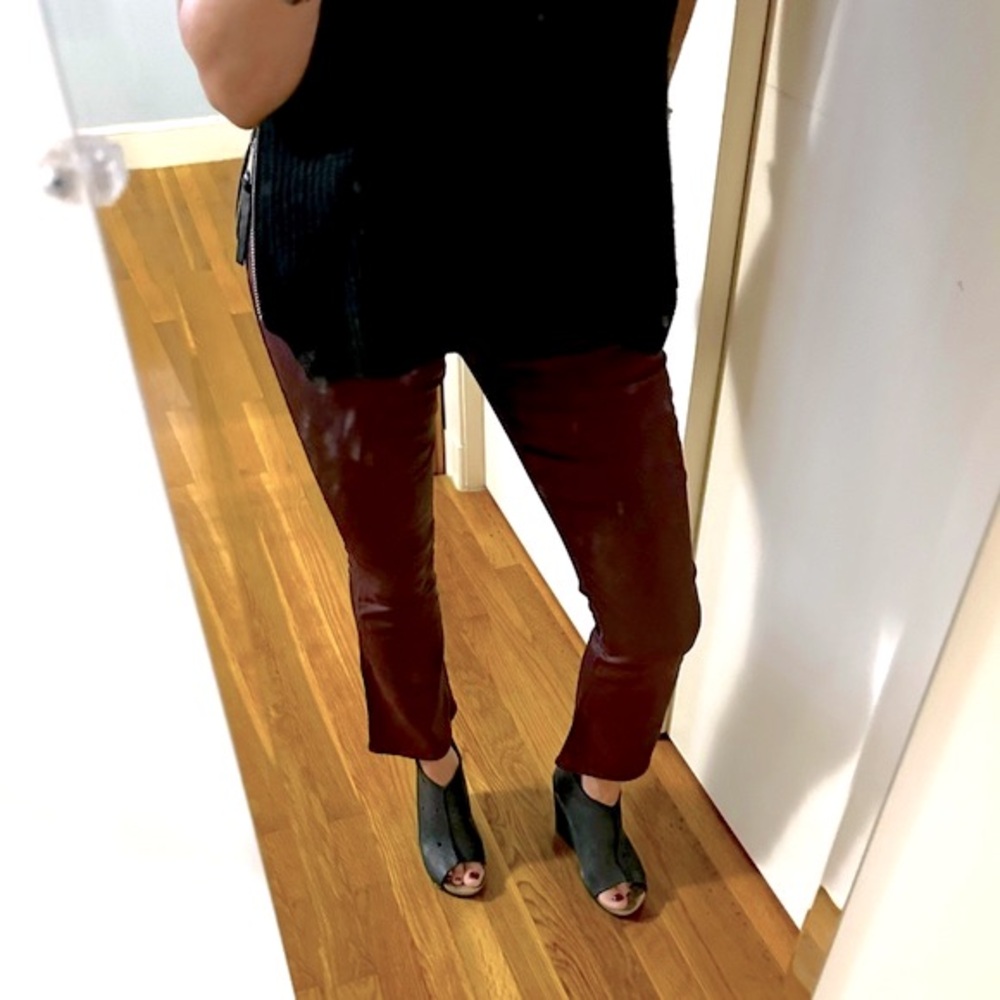Frame Le Crop Mini Boot Bordeaux coated jeans Cropped - Picture 6 of 16